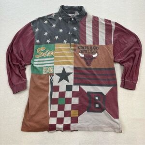 Vintage 90s In the Paint NBA Basketball Gear Chicago Bulls Polo Shirt Size XL